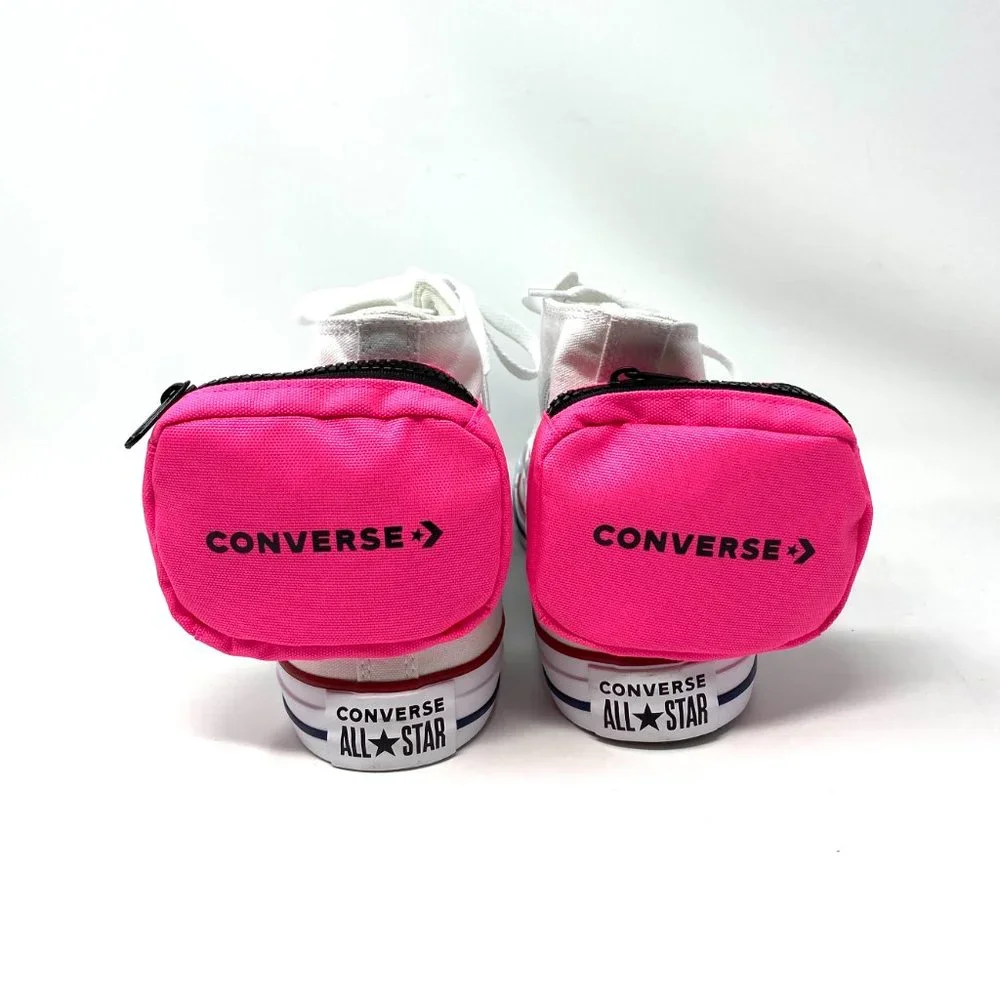 Converse Mens Size 168263C CTAS Buckle Up High Top White Neo Pink Canvas Sneaker - Picture 4 of 13